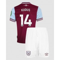 Dětský fotbalový dres West Ham United Mohammed Kudus #14 2024-25 Domácí Krátký Rukáv (+ trenýrky)